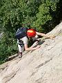 Hamish on 6a pitch 3, Directo Jacodd